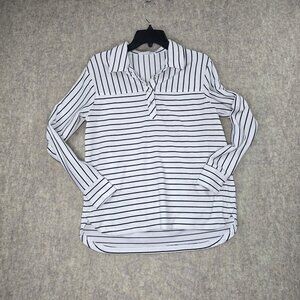 Jane + Delancey Womens Striped Long Sleeve Collared Shirt S